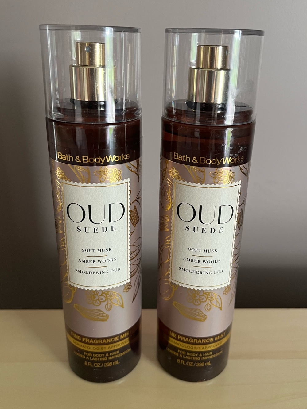 Two New Bath & Body Works Oud Suede Fine Fragrance Mists 8 Oz Each
